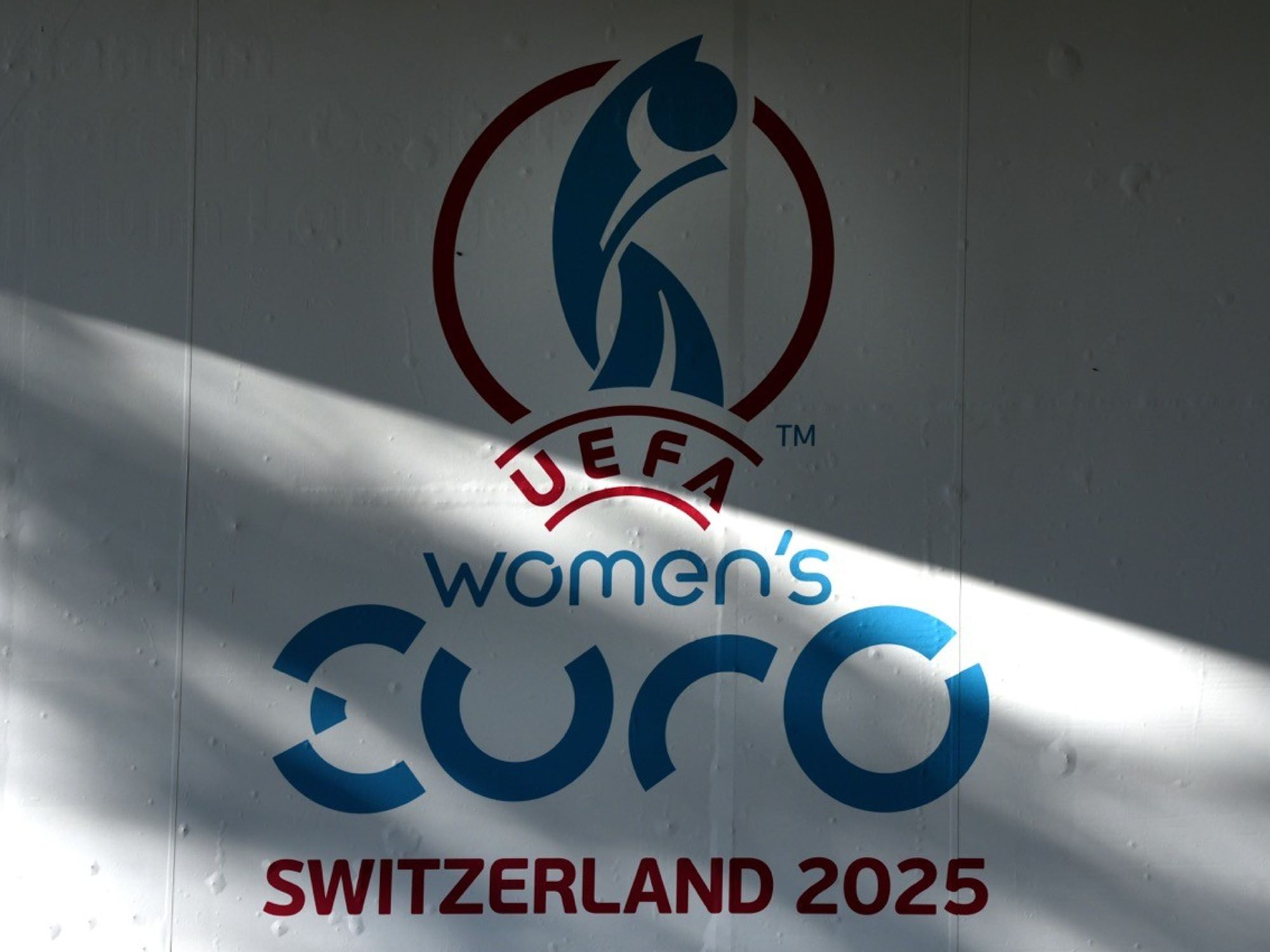 womens euro tournament sign in a stadium in switzerland