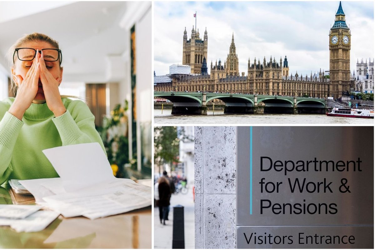 Womman stressed, Parliament and DWP sign