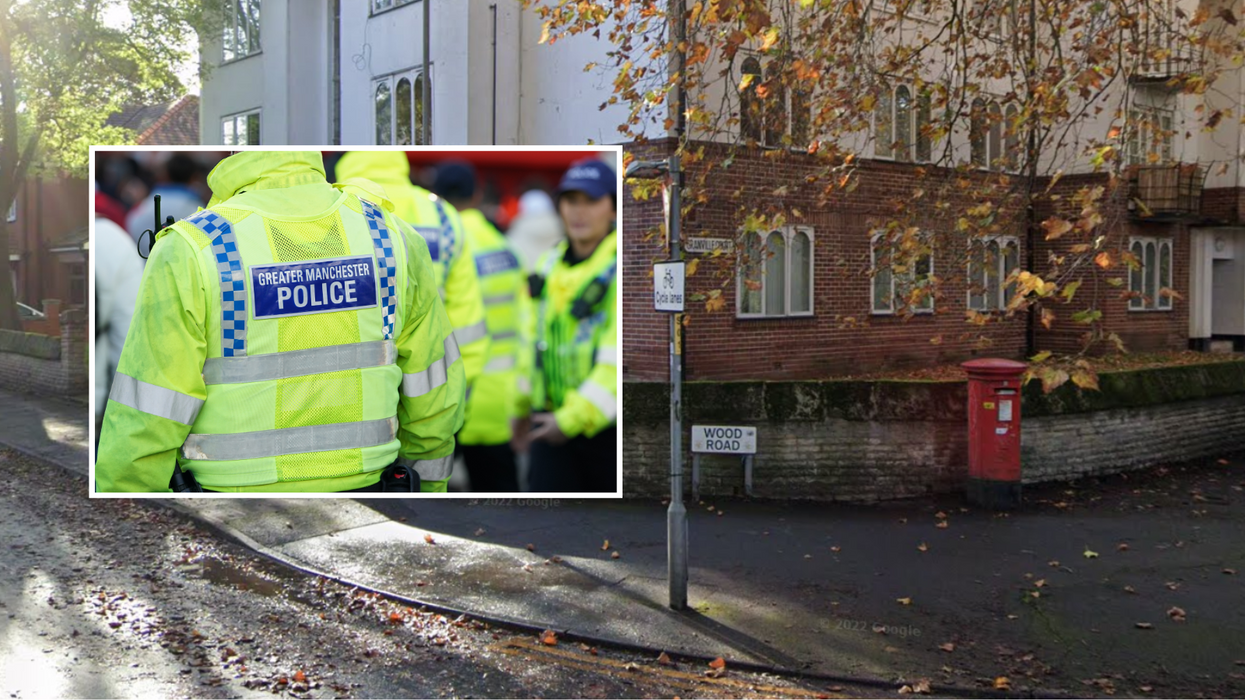 Wood Road superimposed with Great Manchester police