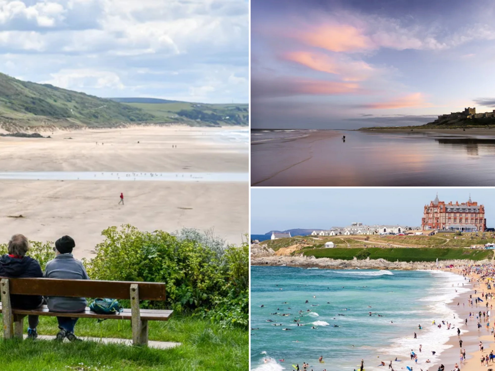 Woolacombe Beach / Bamburgh Beach / Newquay beach