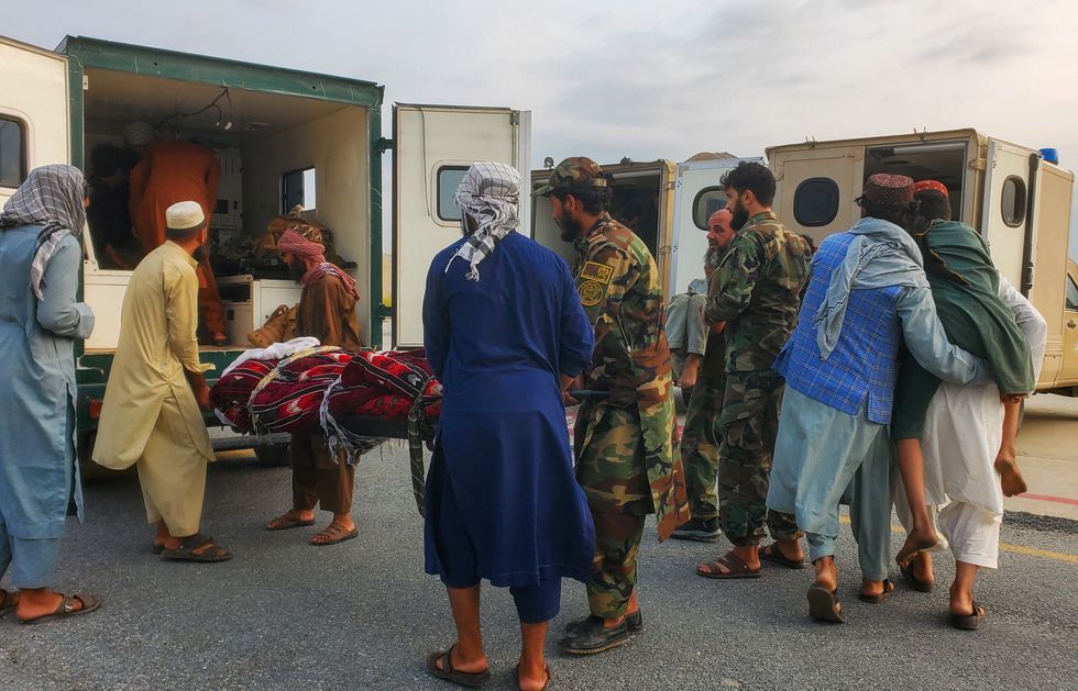 Workers at airfield in Afghanistan