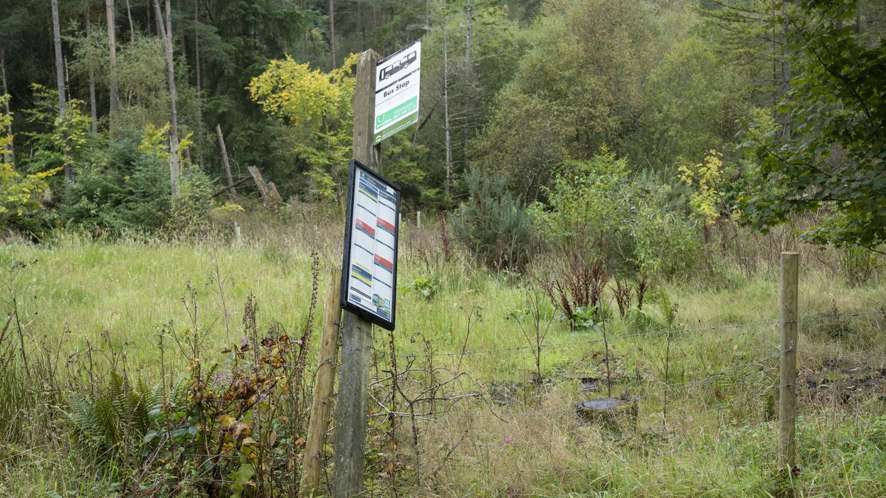 Worn down bus stop in Cumbria