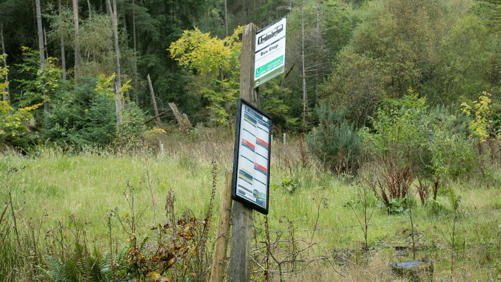 Worn down bus stop in Cumbria