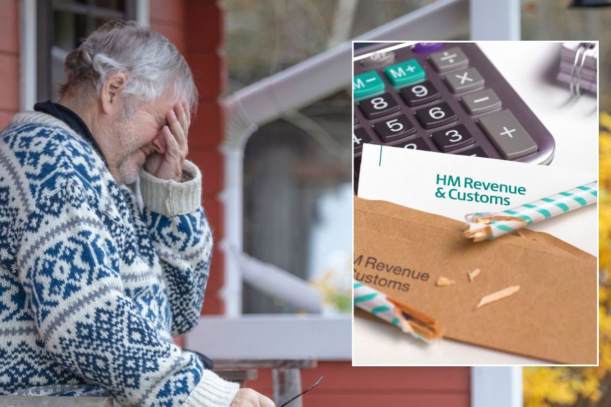 Worried man and HMRC letter