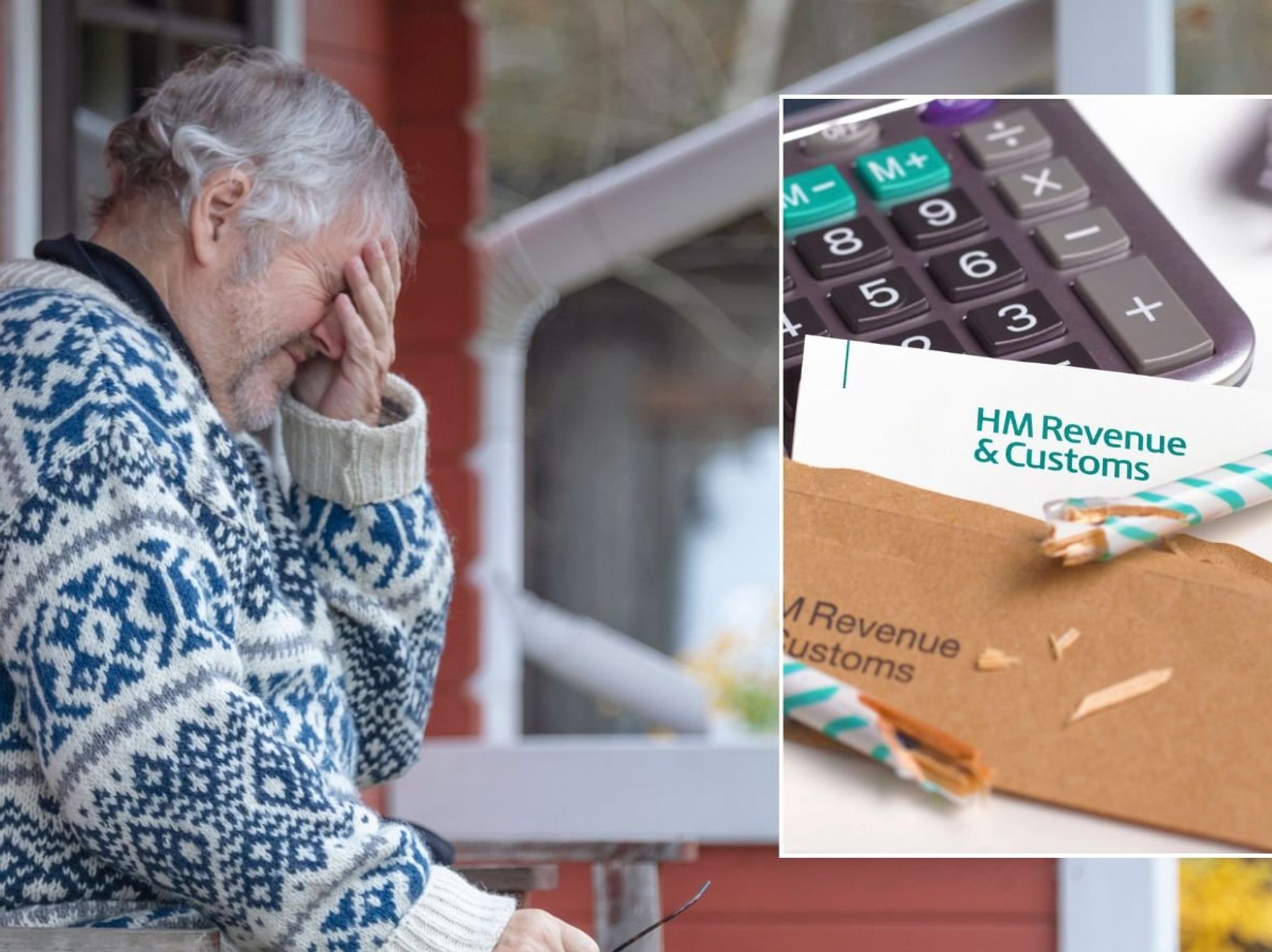 Worried man and HMRC letter