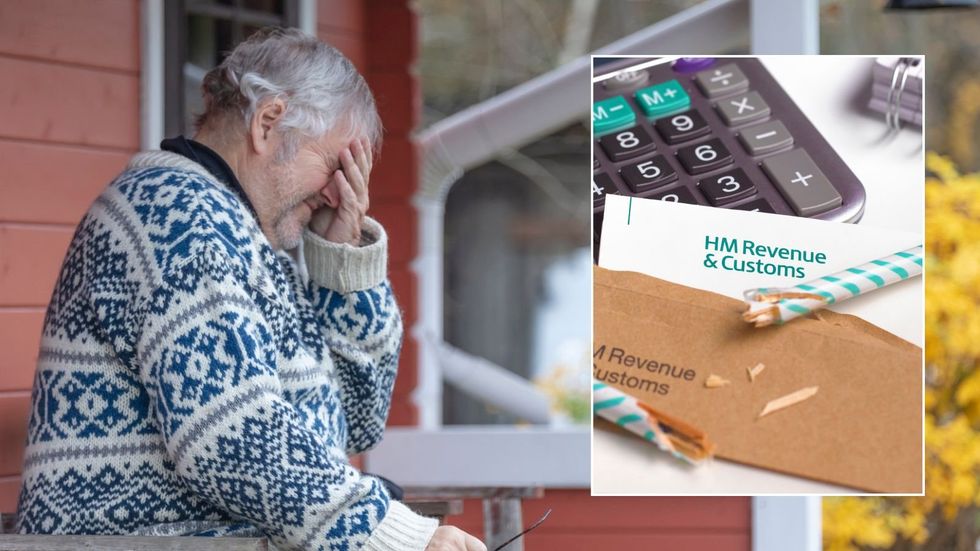 Worried man and HMRC letter