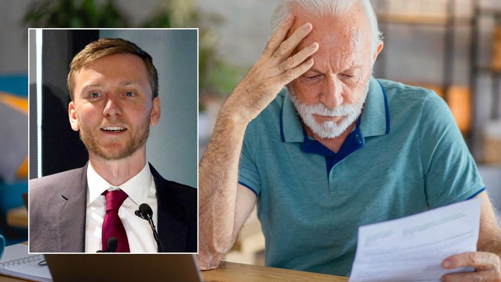 Worried man and Labour Pensions Minister Torsten Bell