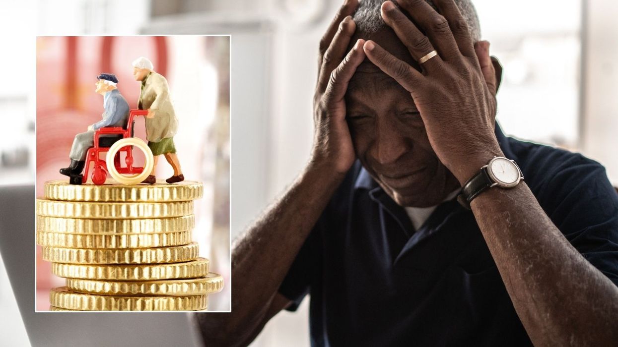 Worried man and money
