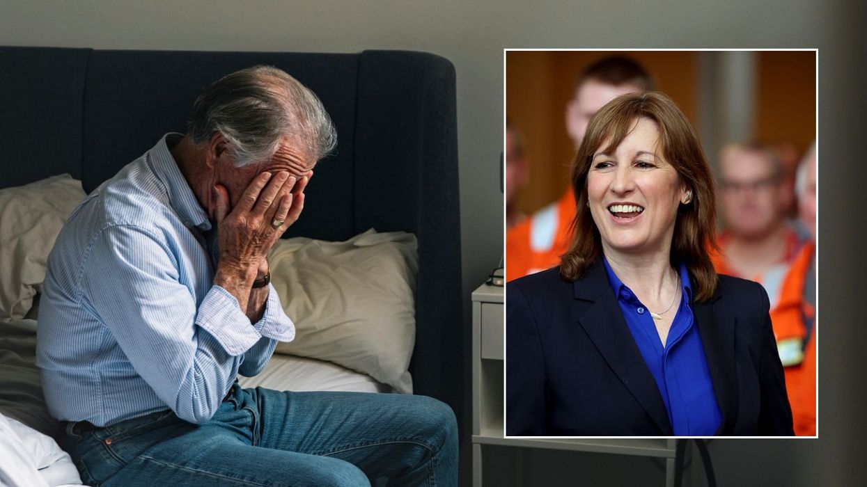 Worried man and Rachel Reeves