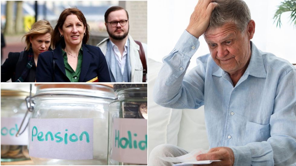 Worried man, Rachel Reeves and pension pot
