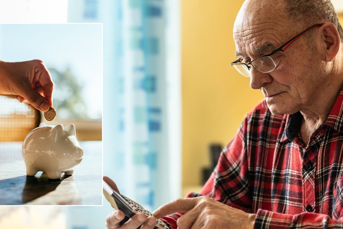 Worried pensioner and pension pot