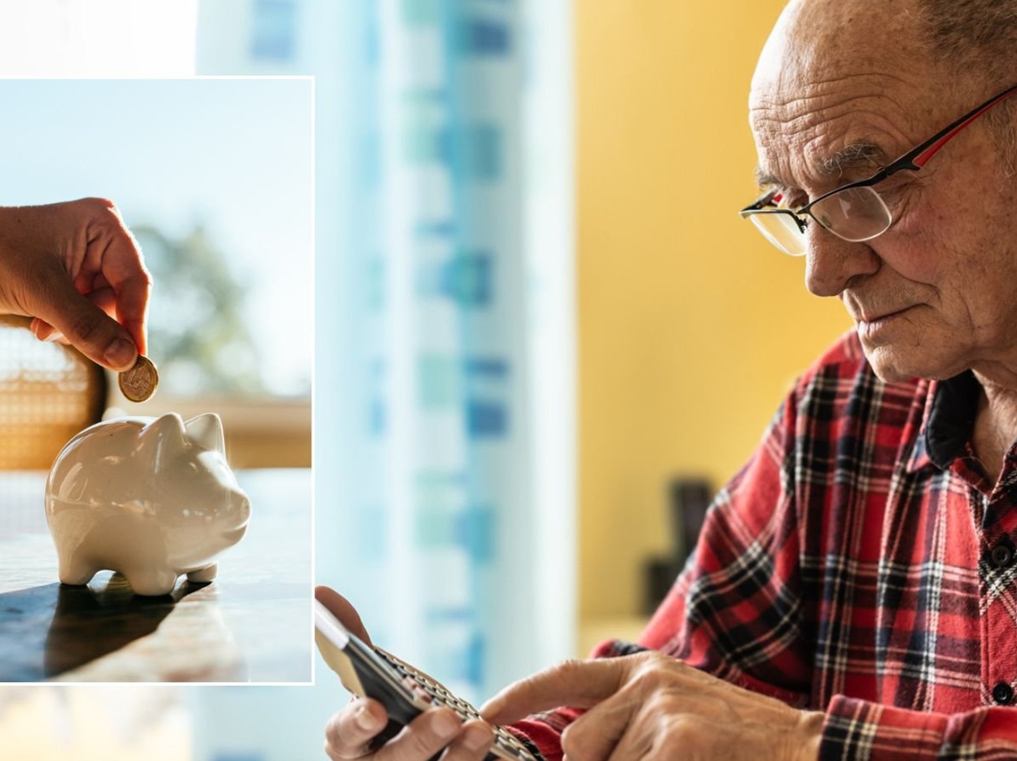 Worried pensioner and pension pot