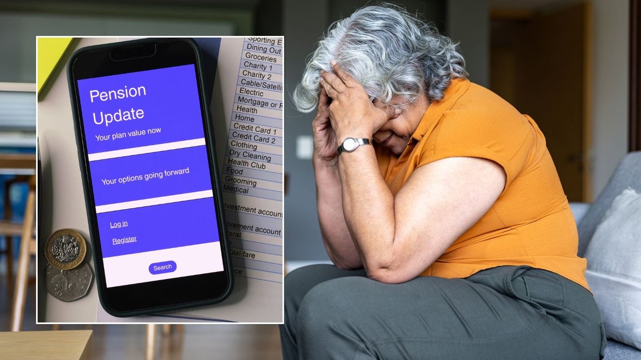 Worried pensioner and pension update on phone