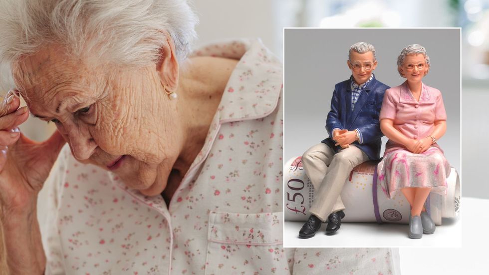 Worried woman and pound note