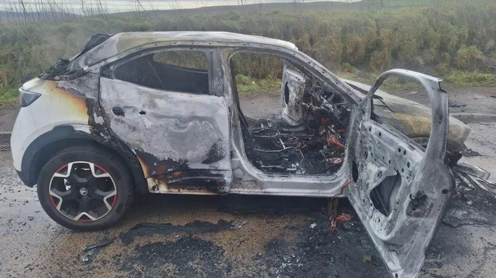 Wreakage of Alex McClean's car