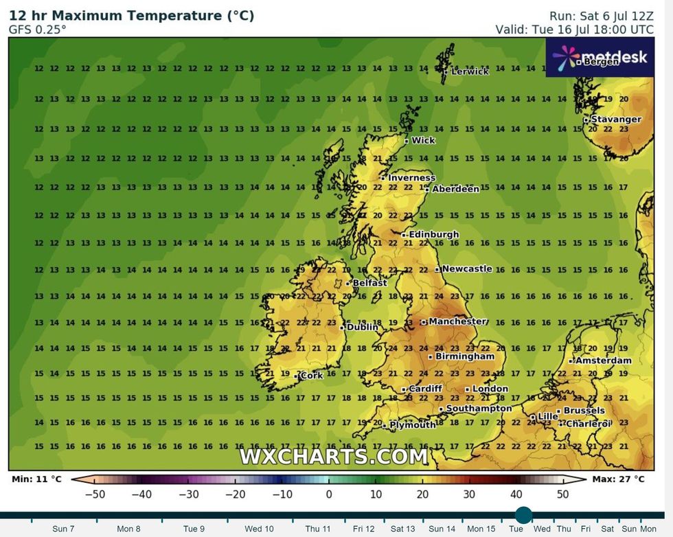 WX Charts map predicts exactly when hot, sunny blasts to return