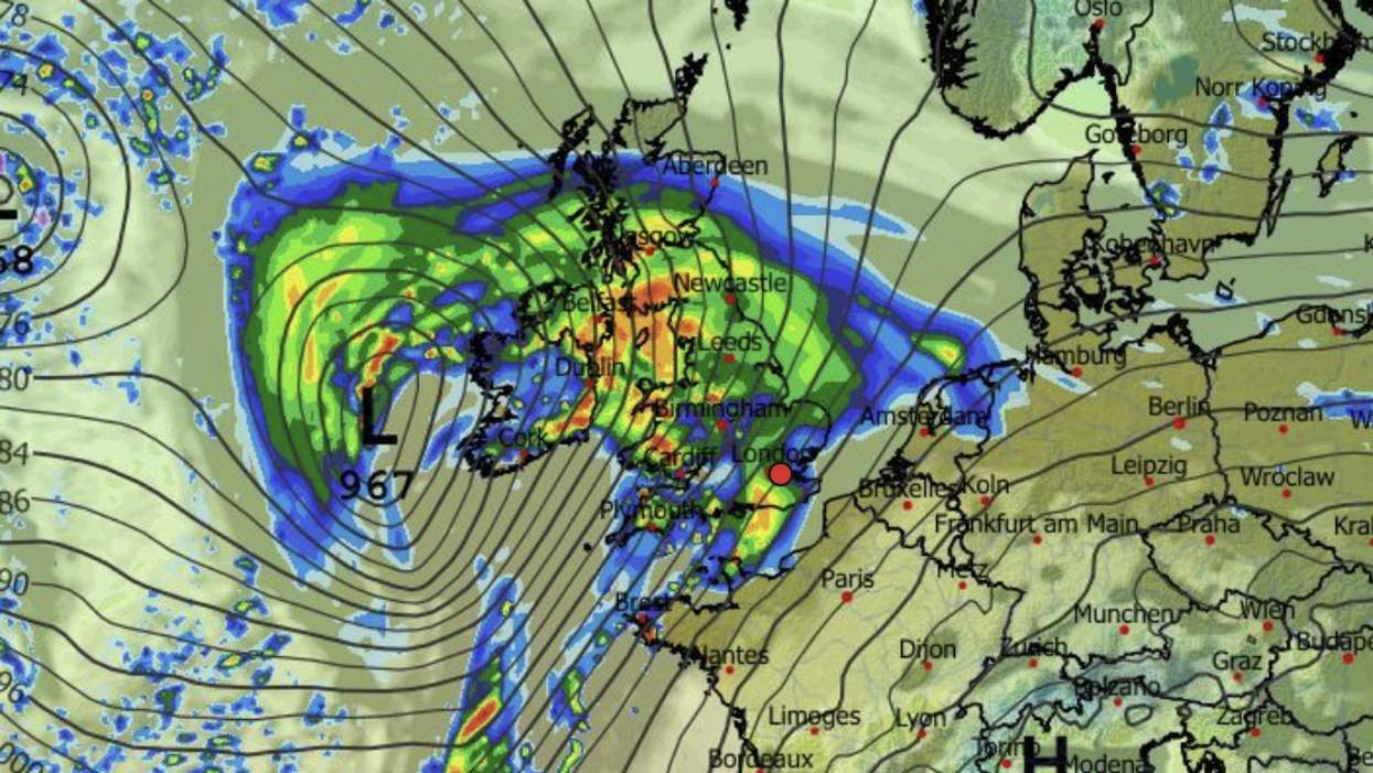 WX Charts map shows a storm hurtling towards Britain