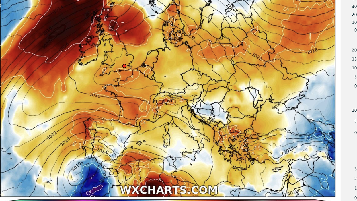 WX Charts Temperature anomaly map shows Britain could experience warmer weather