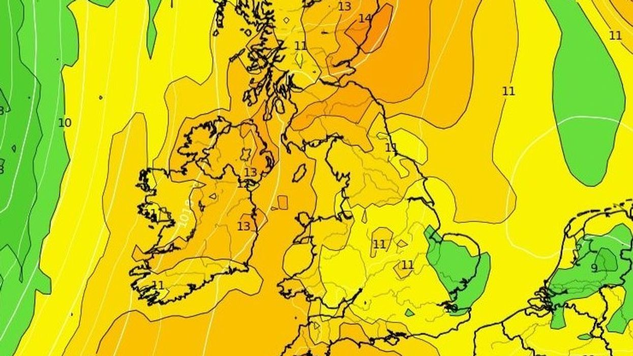 WXCHARTS 850pha temperature forecast