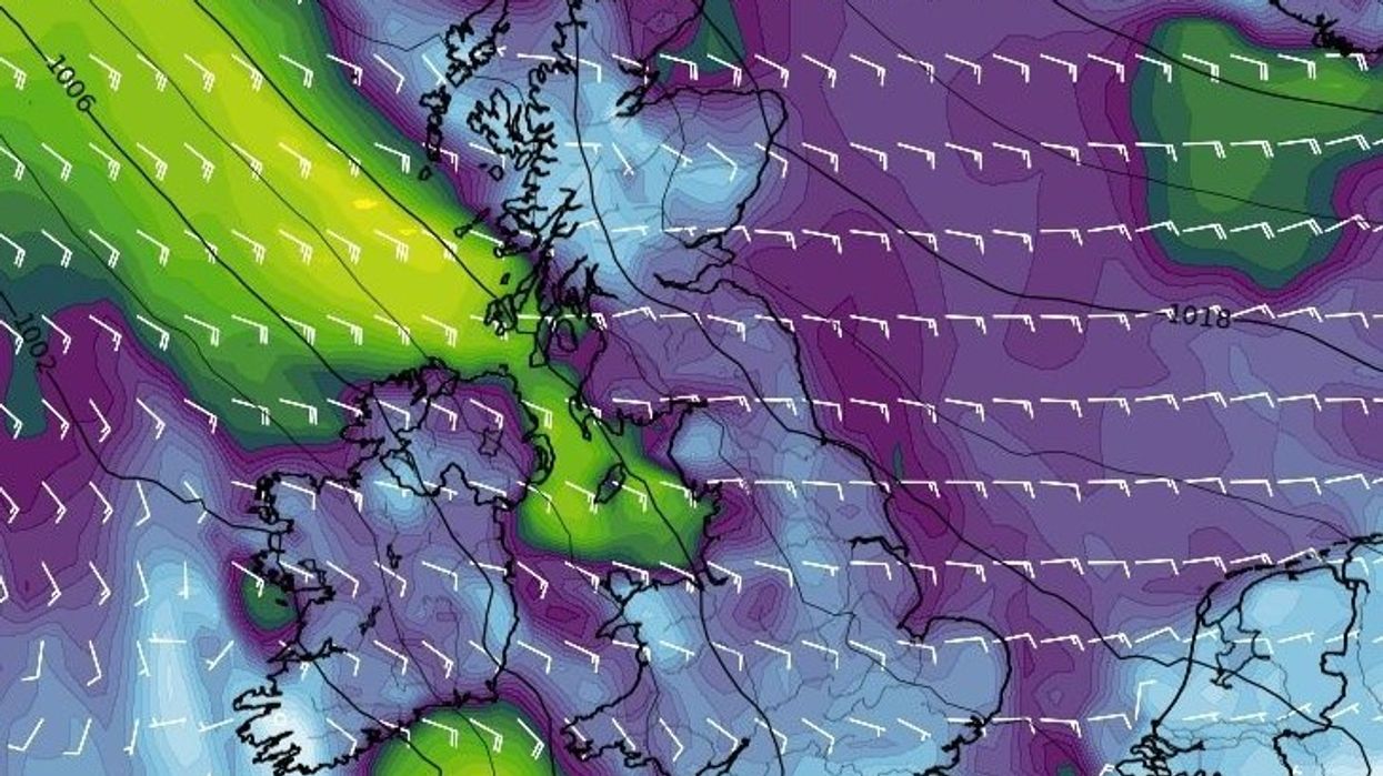WXCHARTS has suggested strong winds could batter the UK on Friday