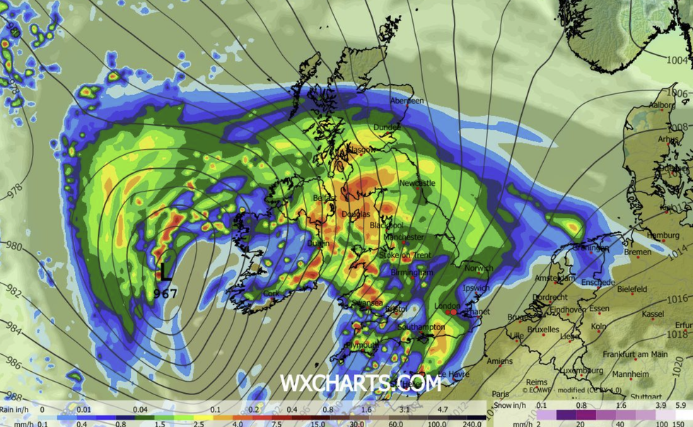 WXCHARTS has warned of a washout next week