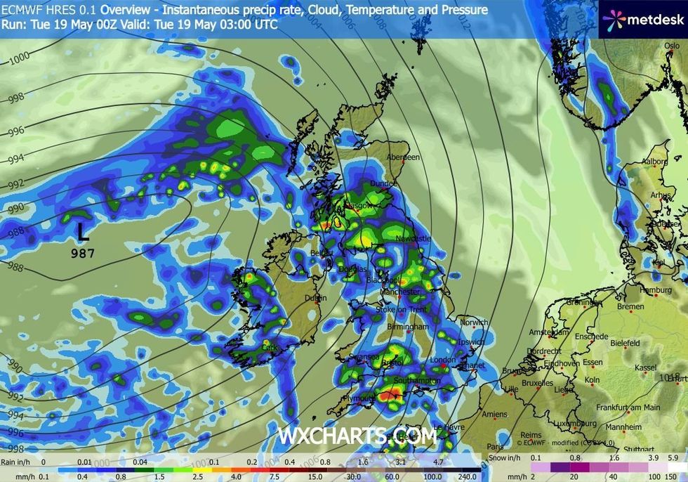 WXCHARTS is warning of a washout today