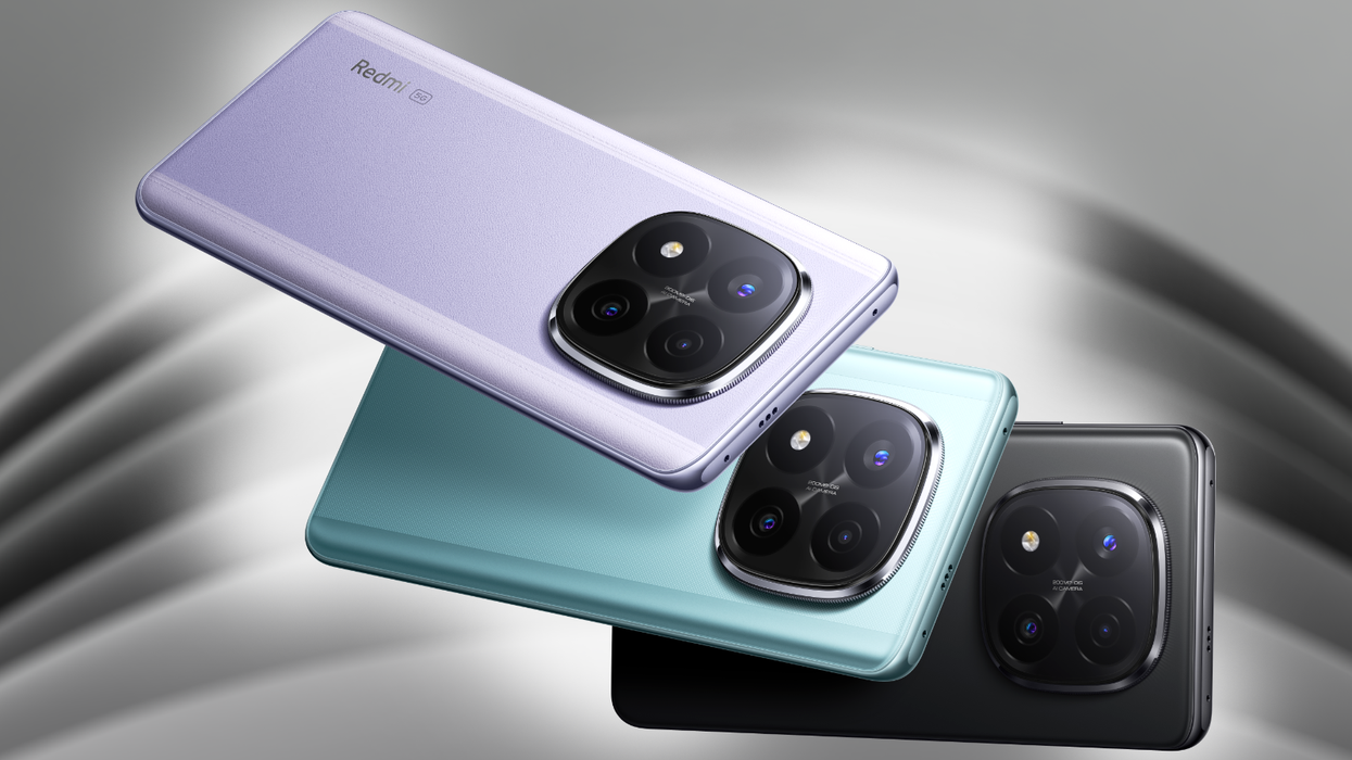 Xiaomi redmi note 14 pro plus 5g shown in Midnight Black, Lavender Purple, and Frost Blue with a black-and-white background