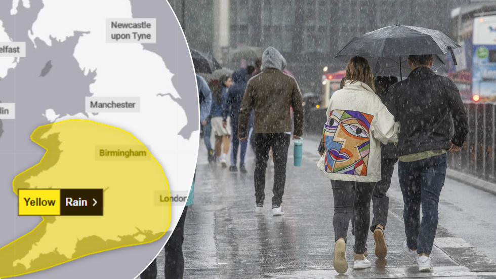 Yellow rain warning/rain in London