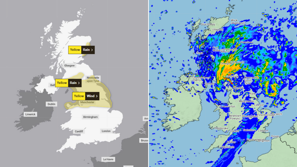 Yellow weather wanring/rainfall maps