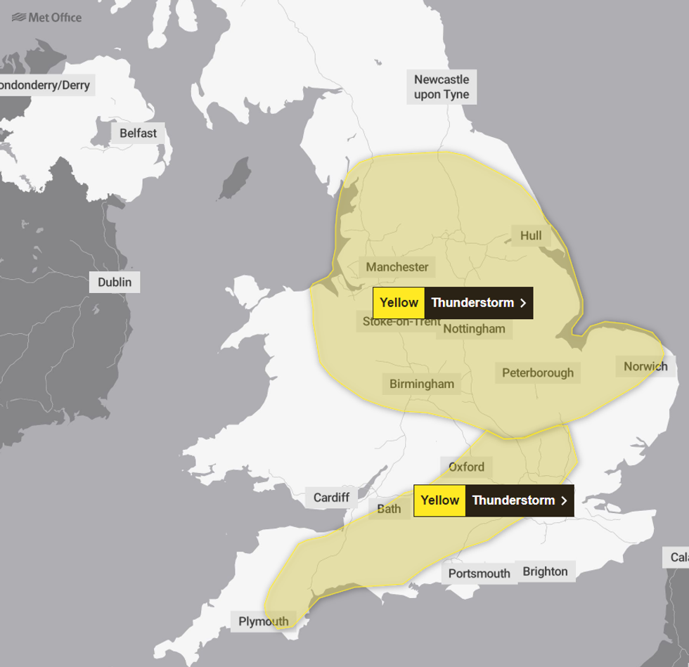 Yellow weather warnings