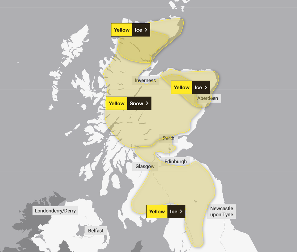 Yellow weather warnings