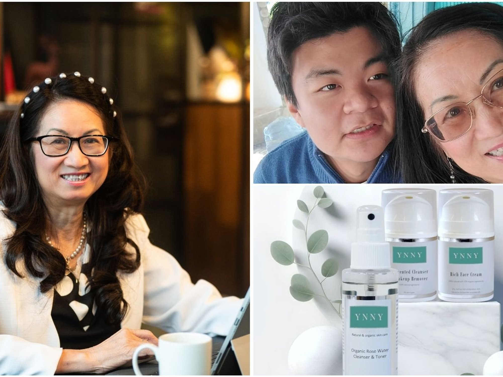 YNNY founder Georgina Tang, Ms Tang with her son Alessio and YNNY