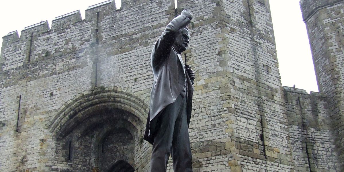 NextImg:Pro-Palestine protester arrested after spraying red paint over statue of former Prime Minister