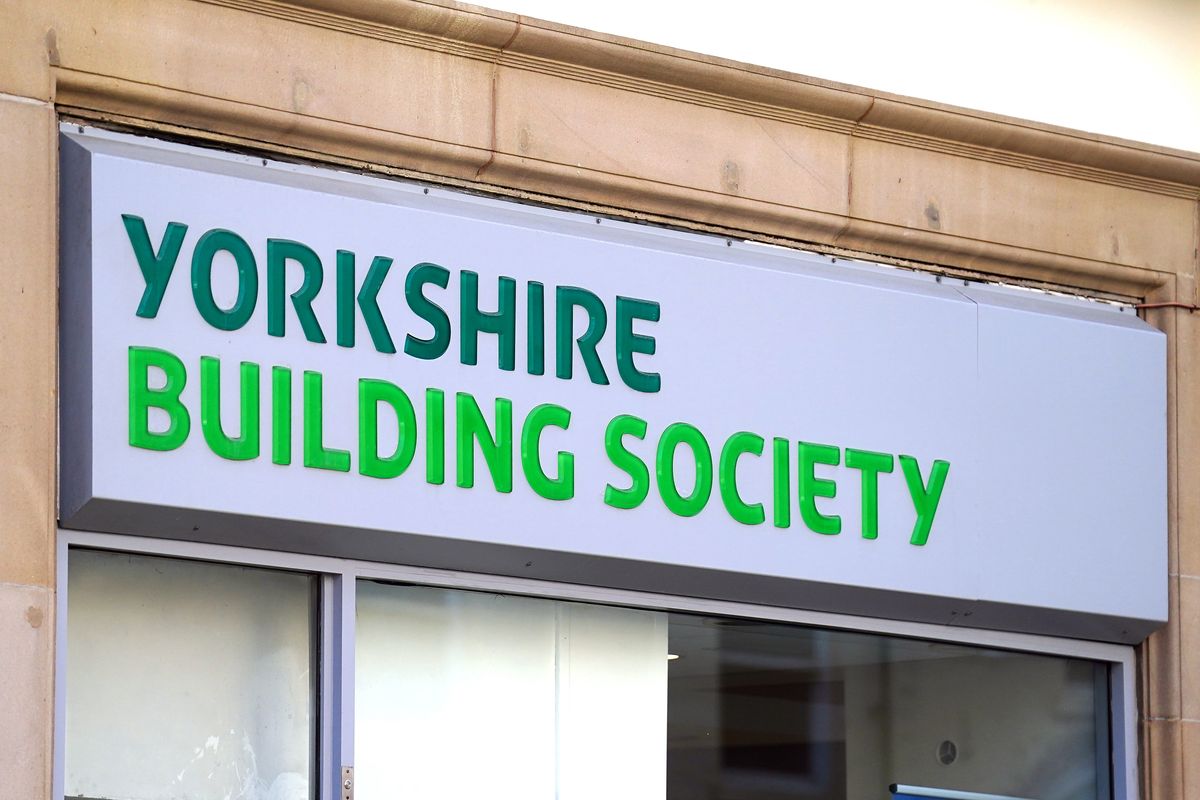 Yorkshire Building Society logo outside bank branch