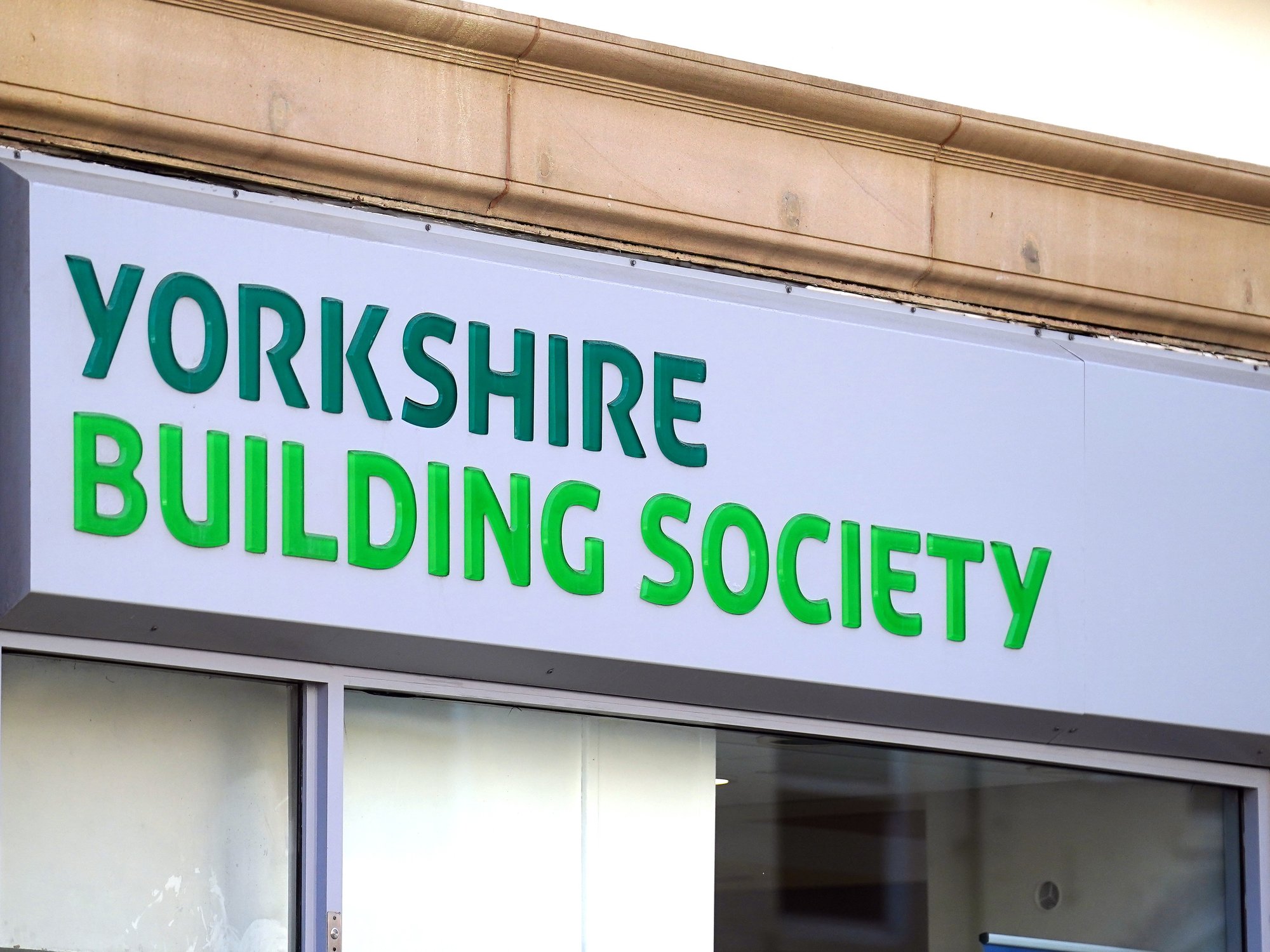 Yorkshire Building Society logo outside building society branch