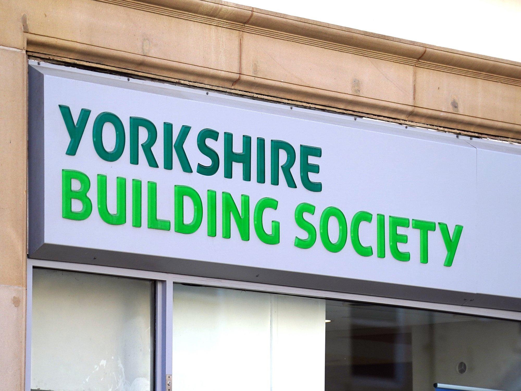 Yorkshire Building Society logo outside building society branch