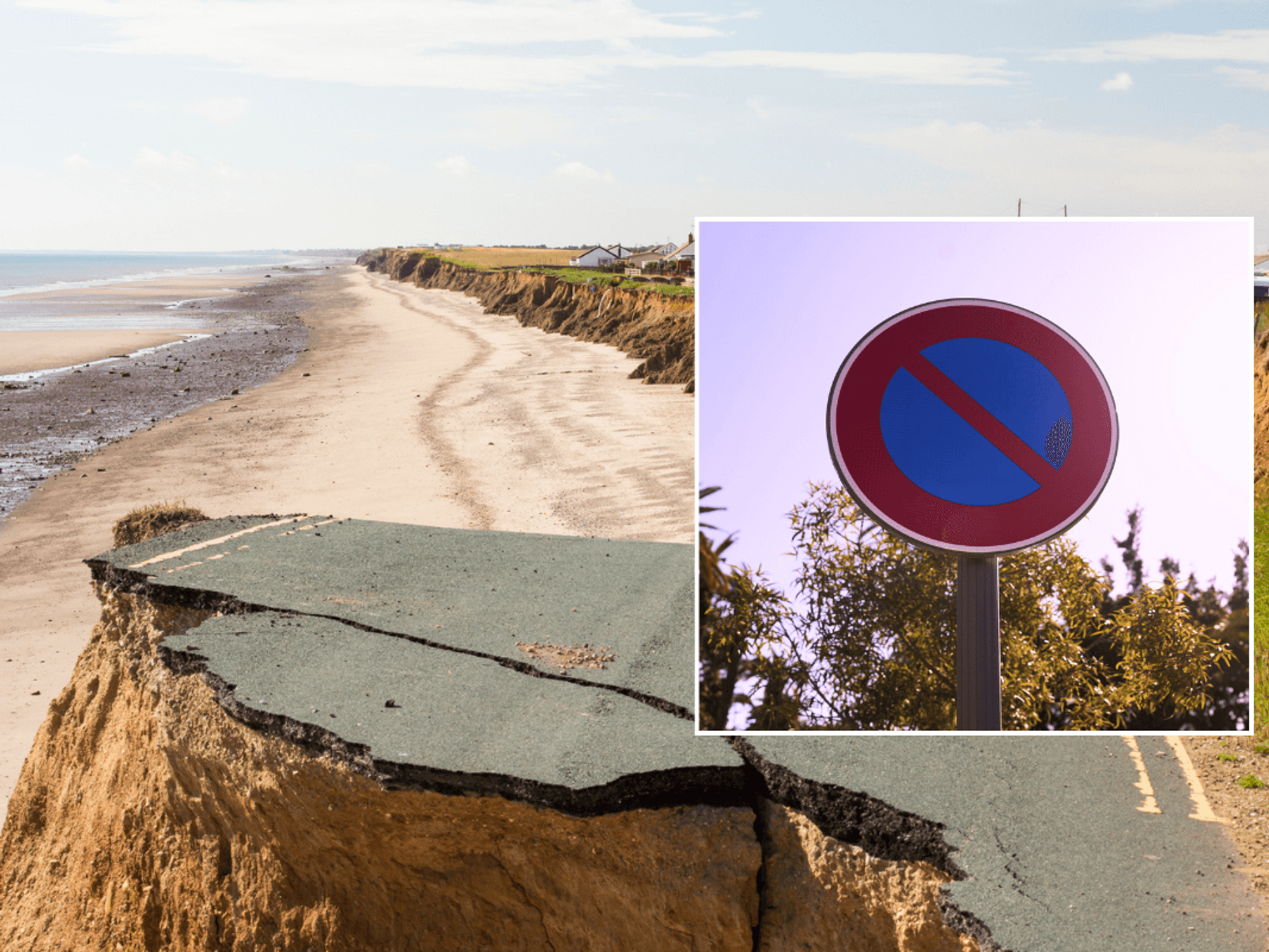 Yorkshire coast and no parking sign