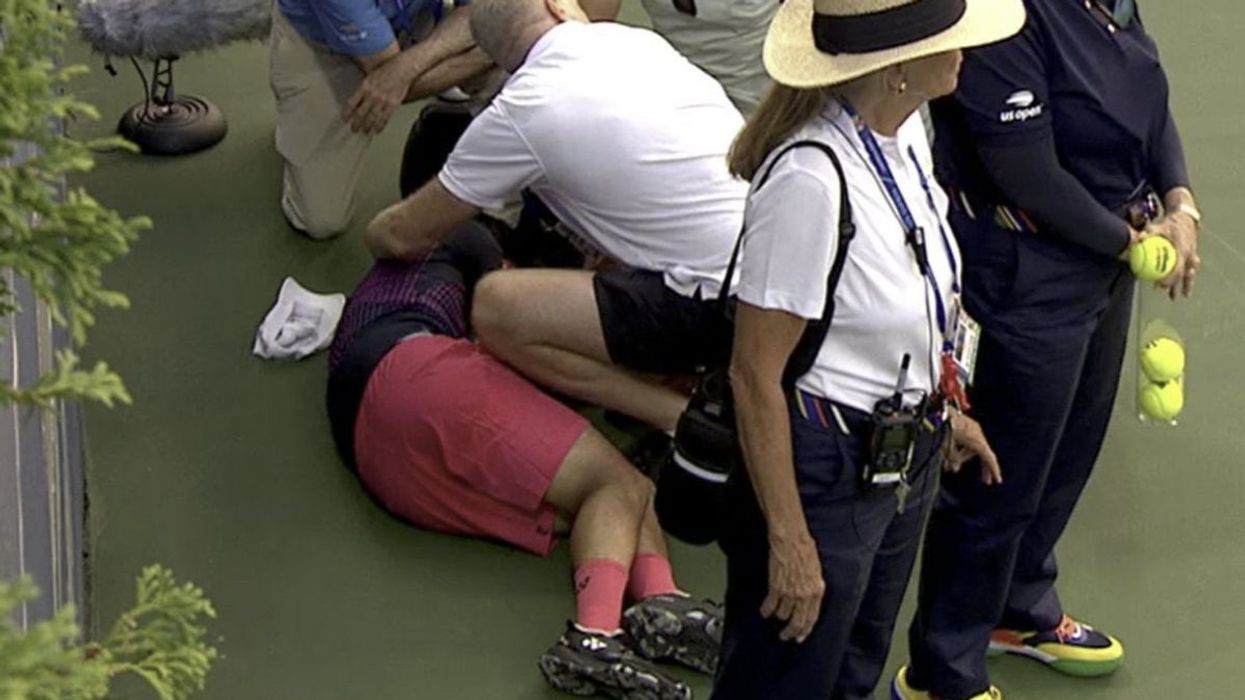 Yoshihito Nishioka was attended to by doctors