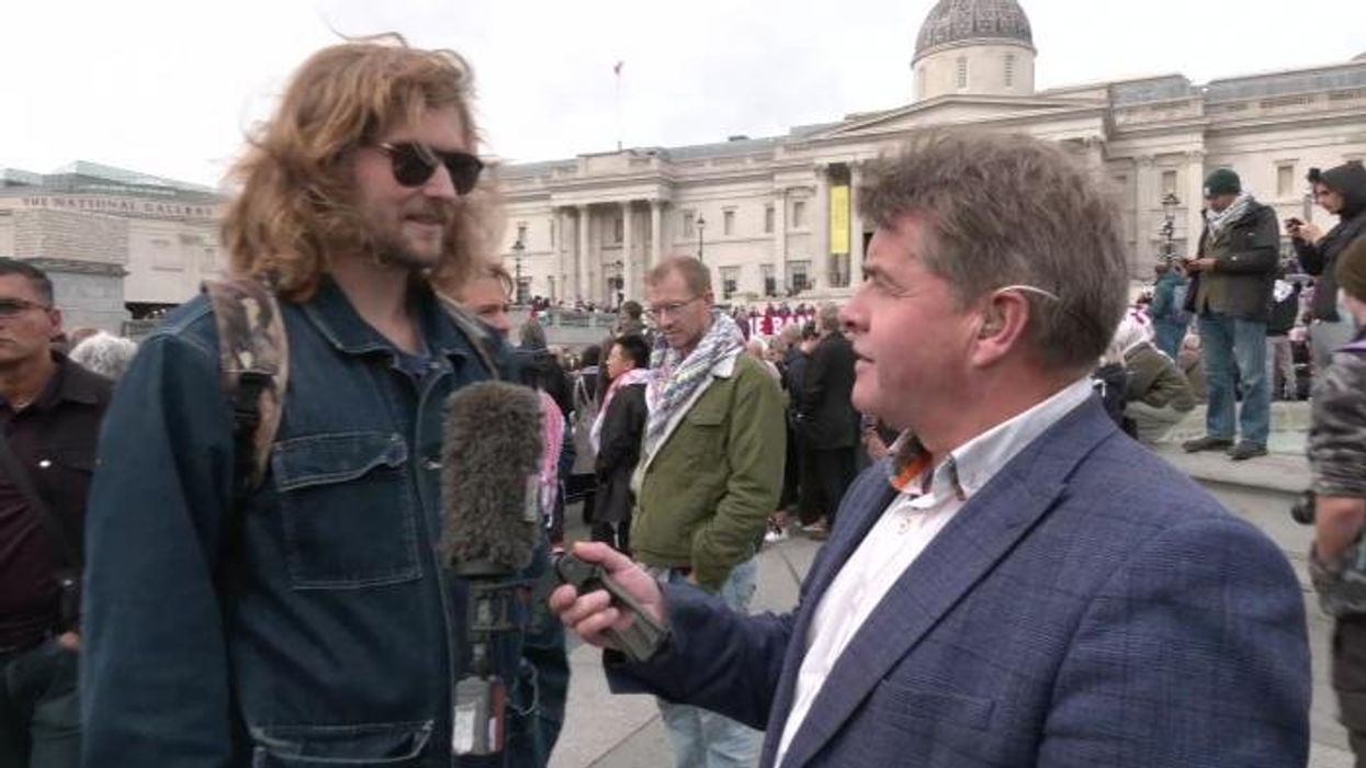 'You are trying to make us look STUPID!' Fiery showdown as pro-Palestine protester lashes out at GB News’ Dougie Beattie