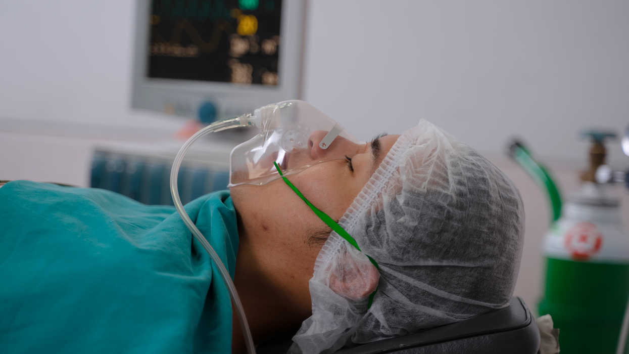 Young man undergoing surgery