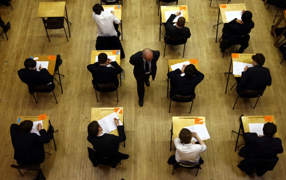 Young people taking their exams