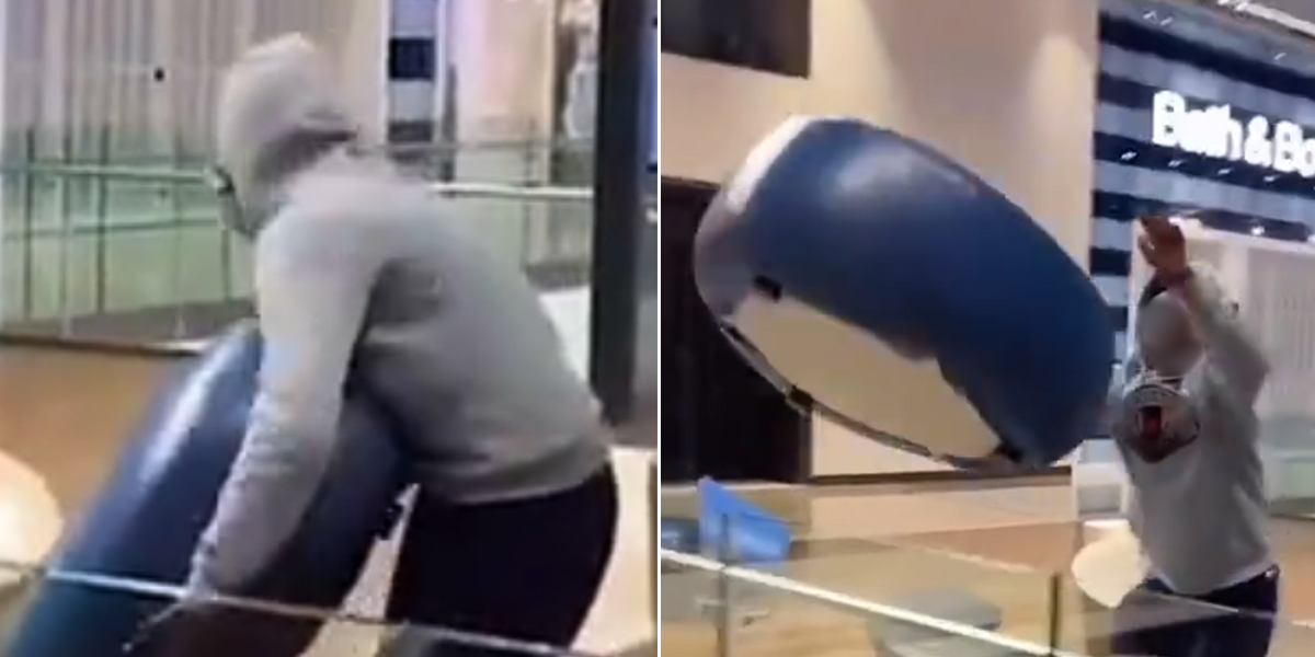 NextImg:Teenager who hurled large chair from third floor of shopping centre claims it was 'not that deep' despite narrowly missing shoppers