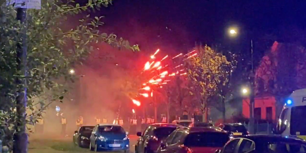 NextImg:Fireworks and petrol bombs thrown at police in horror attack on streets of Scotland as riot officers called in
