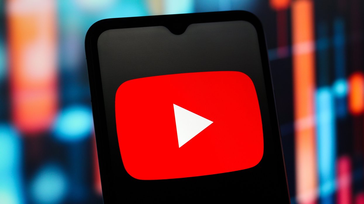 YouTube logo on smartphone