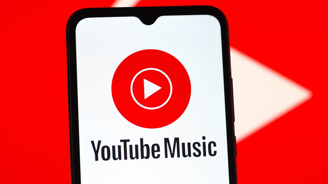YouTube Music logo on smartphone