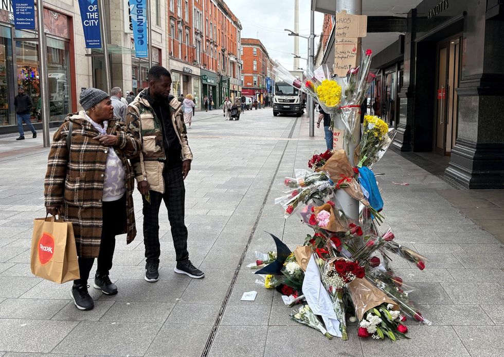 Yves Akila tribute in Ireland, outside Arnotts