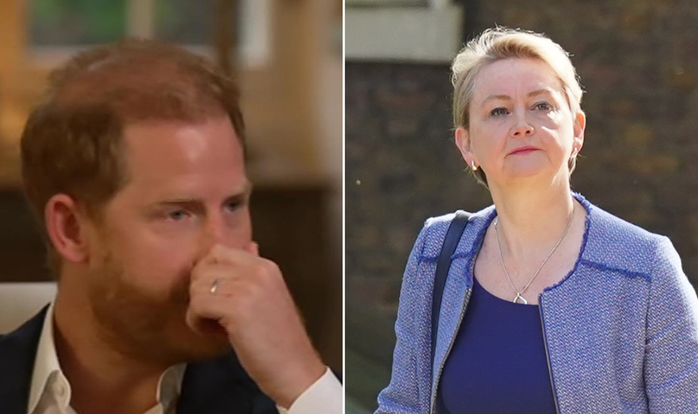 Yvette Cooper and Prince Harry