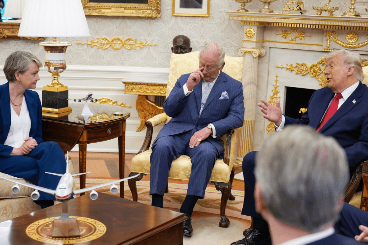 Yvette Cooper, King Charles and Donald Trump