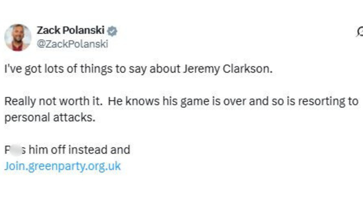 Zack Polanski reacted to Jeremy Clarkson