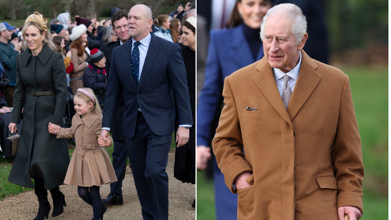 Zara and Mike Tindall (left) King Charles (right)